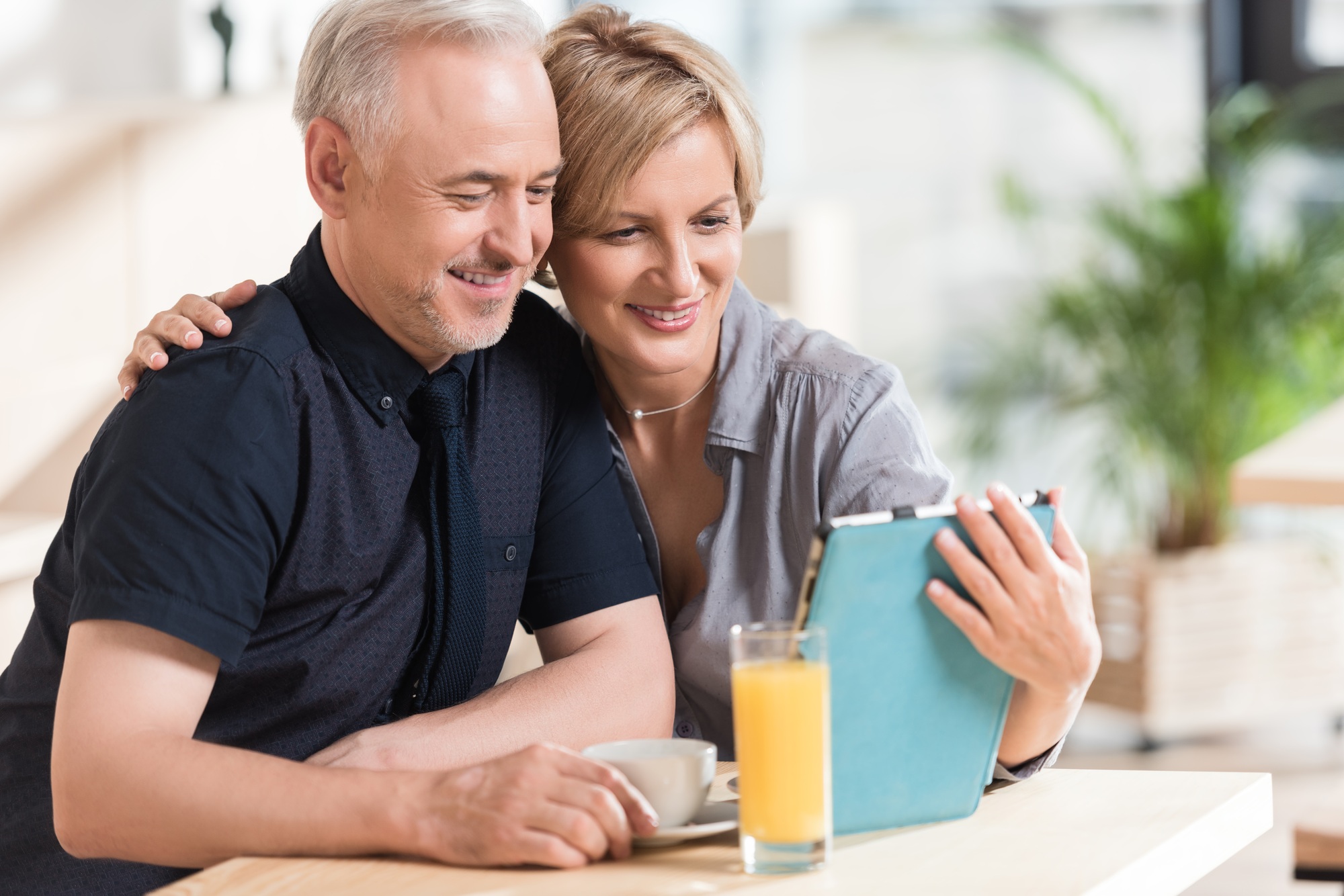 Couple reviewing insurance options together